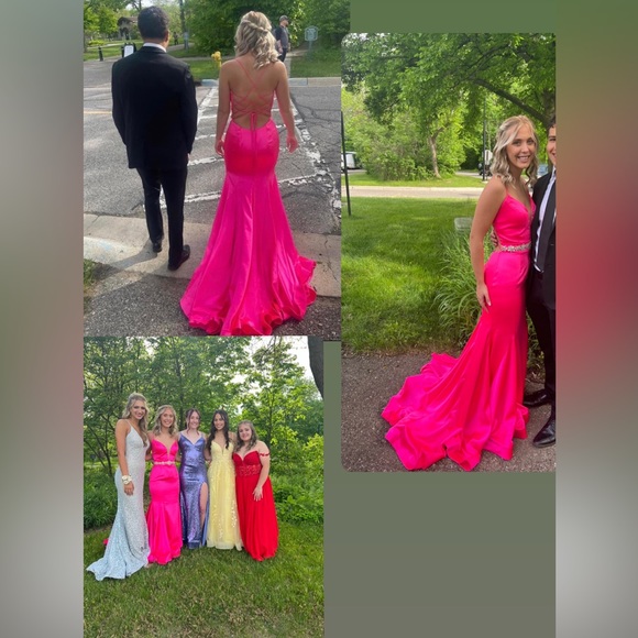 Hot pink prom dress (was a little bit altered) - Picture 1 of 1